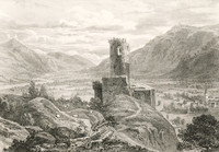 Rovina del castello La Bâtiaz nei dintorni di Martigny