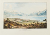 Vevey, Gesamtansicht von Norden mit Genfersee