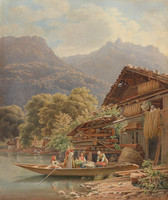 Iseltwald sul lago di Brienz; in fondo il Faulhorn